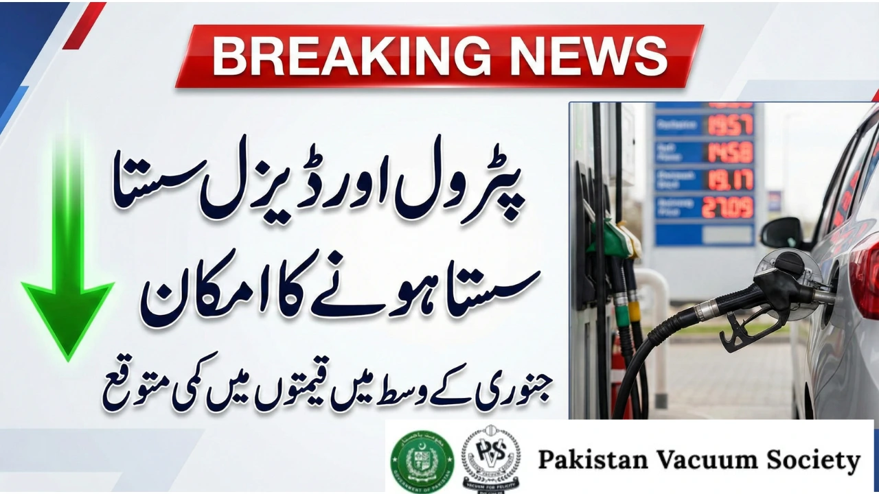 Petrol and Diesel Prices Likely to Fall in Pakistan from Mid-January 2026